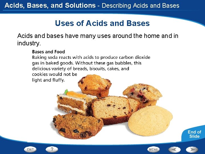 Acids, Bases, and Solutions - Describing Acids and Bases Uses of Acids and Bases