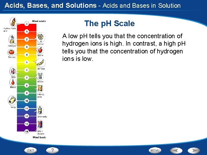 Acids, Bases, and Solutions - Acids and Bases in Solution The p. H Scale