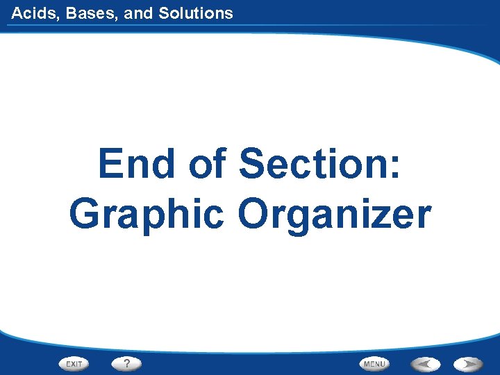 Acids, Bases, and Solutions End of Section: Graphic Organizer 