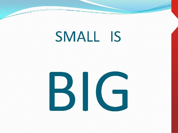 SMALL IS BIG 