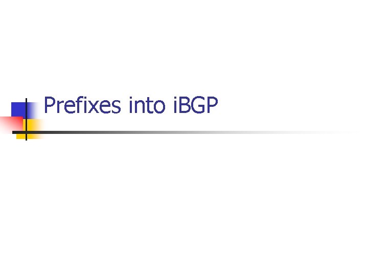 Prefixes into i. BGP 