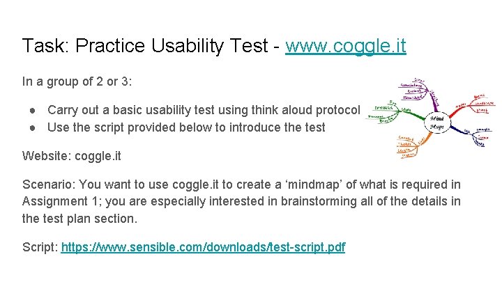 Task: Practice Usability Test - www. coggle. it In a group of 2 or