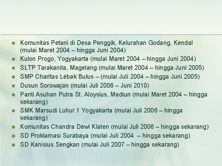 n n n n n Komunitas Petani di Desa Penggik, Kelurahan Godang, Kendal (mulai