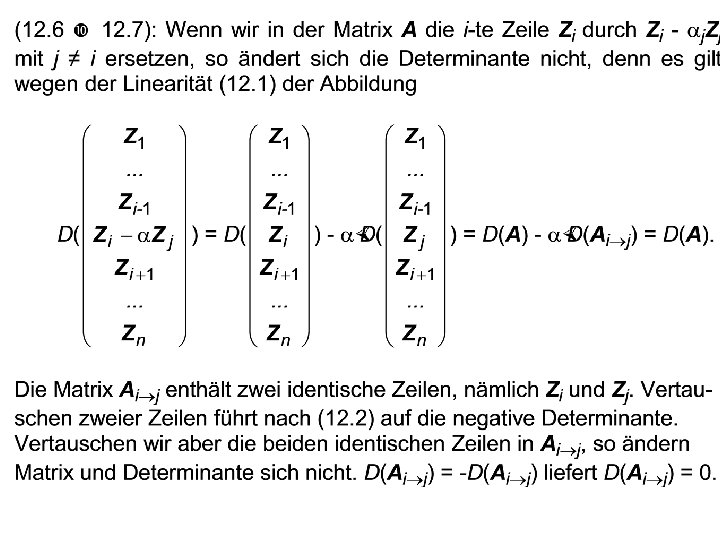 12 Determinanten Die Abbildung Determinante der Matrix A
