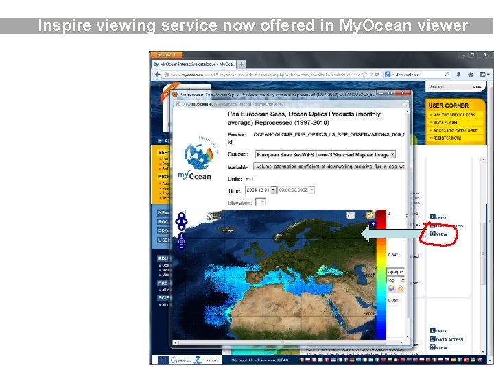 Inspire viewing service now offered in My. Ocean viewer 