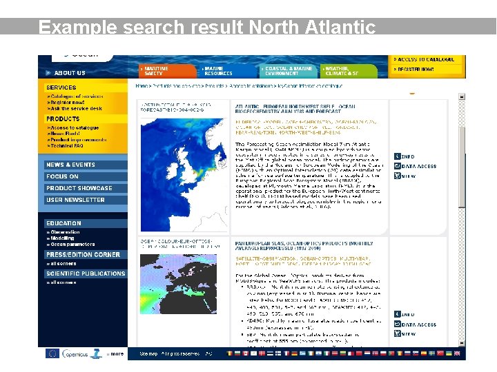 Example search result North Atlantic 