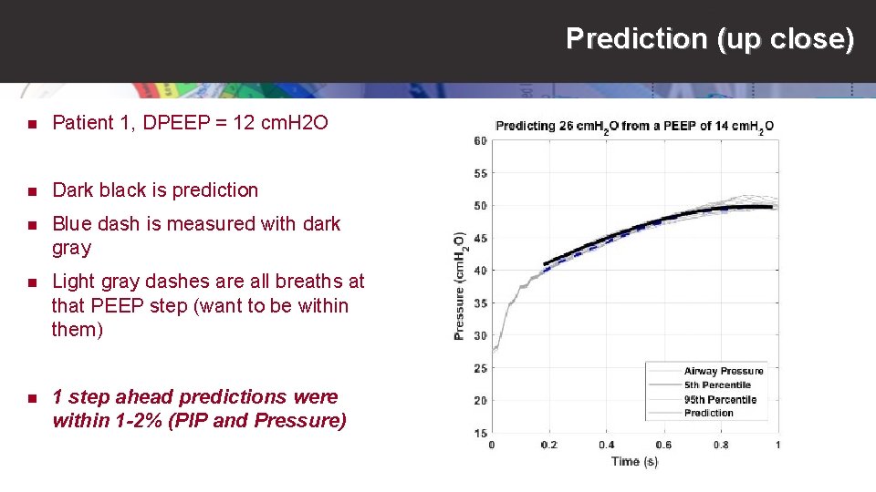 Prediction (up close) n Patient 1, DPEEP = 12 cm. H 2 O n