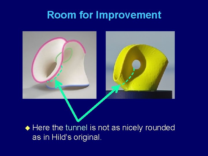 Room for Improvement u Here the tunnel is not as nicely rounded as in