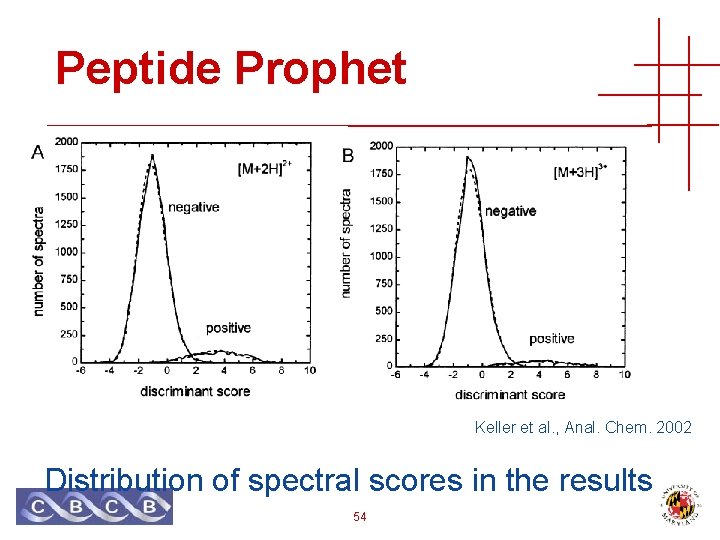 Peptide Prophet Keller et al. , Anal. Chem. 2002 Distribution of spectral scores in