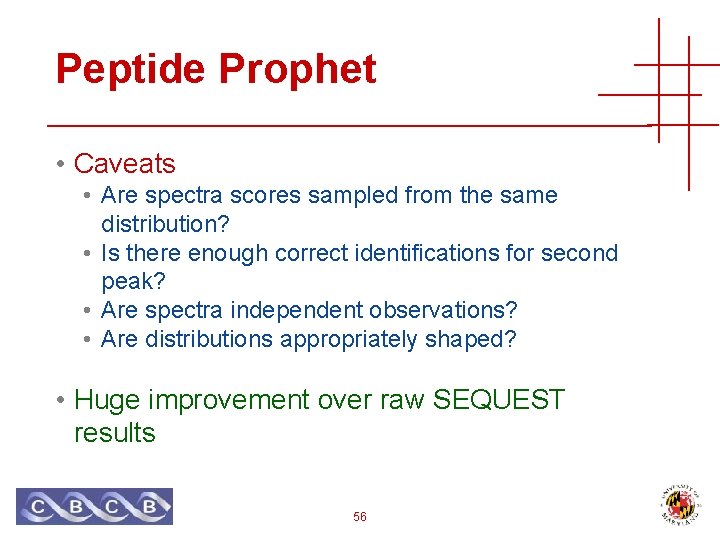 Peptide Prophet • Caveats • Are spectra scores sampled from the same distribution? •