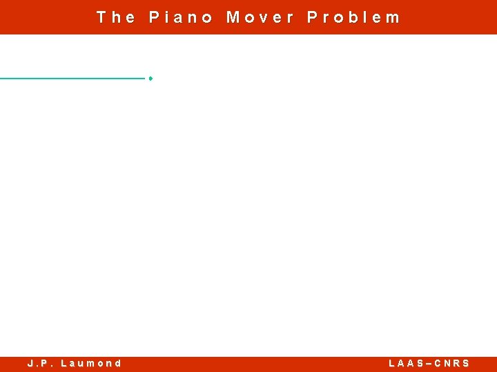 The Piano Mover Problem J. P. Laumond LAAS–CNRS 