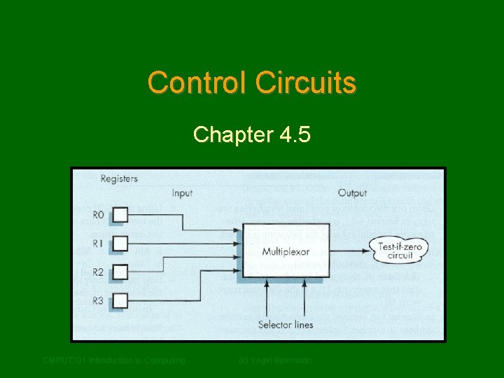 Control Circuits Chapter 4. 5 CMPUT 101 Introduction to Computing (c) Yngvi Bjornsson 