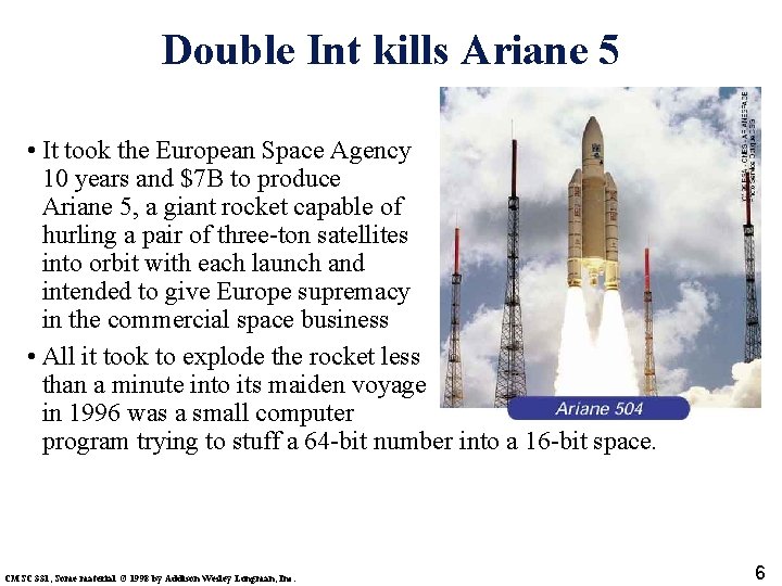 Double Int kills Ariane 5 • It took the European Space Agency 10 years