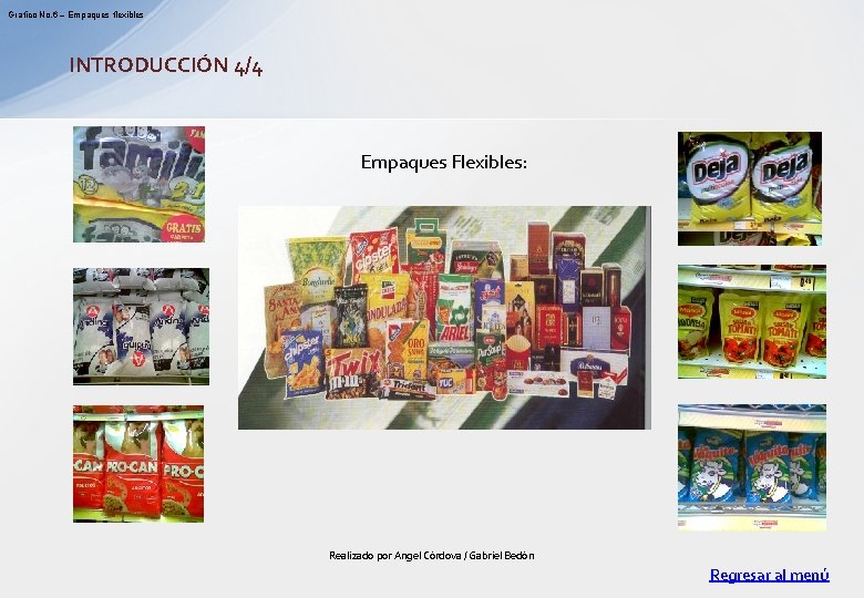 Grafico No. 6 – Empaques flexibles INTRODUCCIÓN 4/4 Empaques Flexibles: Realizado por Angel Córdova