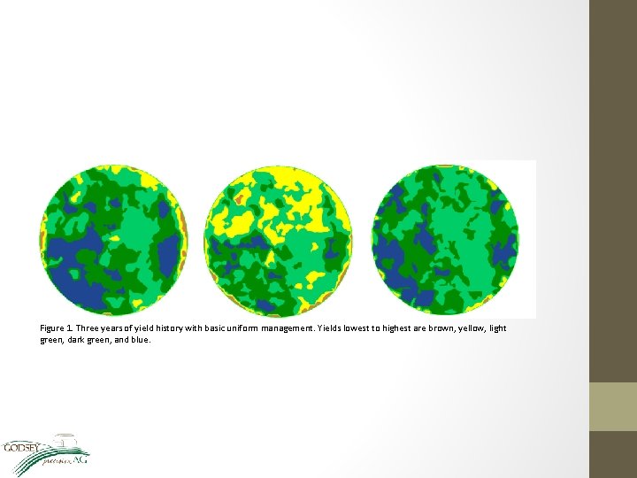 Figure 1. Three years of yield history with basic uniform management. Yields lowest to