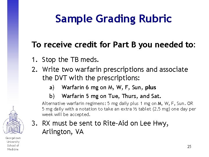 Sample Grading Rubric To receive credit for Part B you needed to: 1. Stop