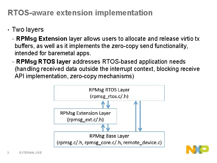 RTOS-aware extension implementation • Two layers RPMsg Extension layer allows users to allocate and RTOS-aware extension implementation • Two layers RPMsg Extension layer allows users to allocate and