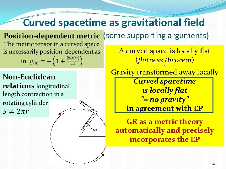 Curved spacetime as gravitational field (some supporting arguments) A curved space is locally flat