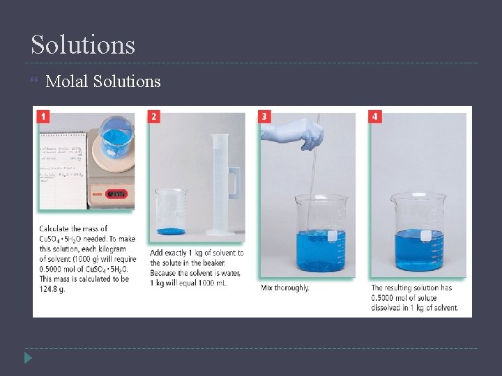 Solutions Molal Solutions 