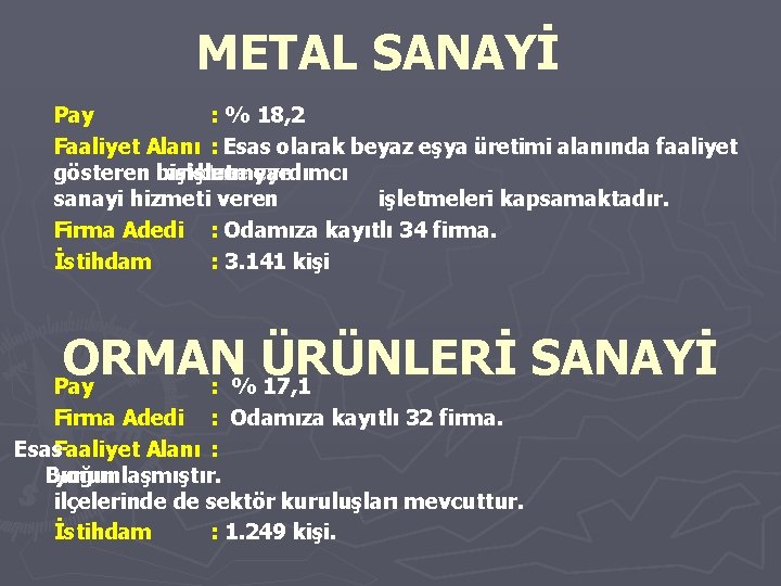 METAL SANAYİ Pay : % 18, 2 Faaliyet Alanı : Esas olarak beyaz eşya