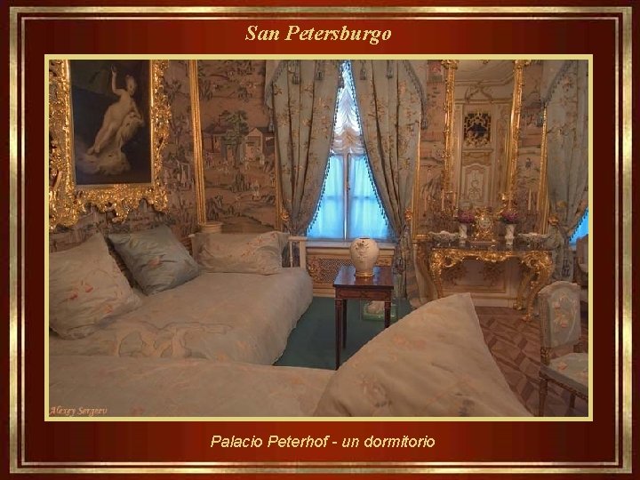 San Petersburgo Palacio Peterhof - un dormitorio 