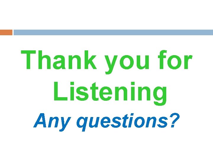 Thank you for Listening Any questions? 