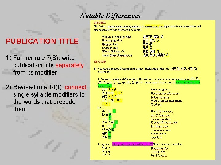 Notable Differences PUBLICATION TITLE 1) Former rule 7(B): write publication title separately from its