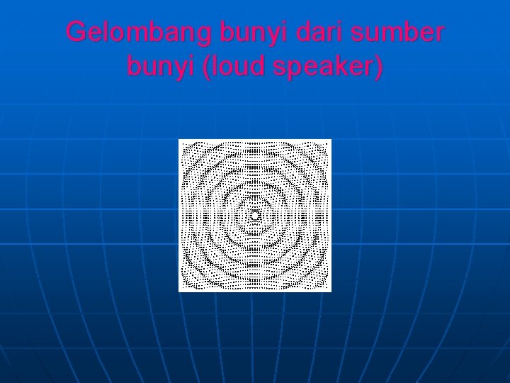 Gelombang bunyi dari sumber bunyi (loud speaker) 