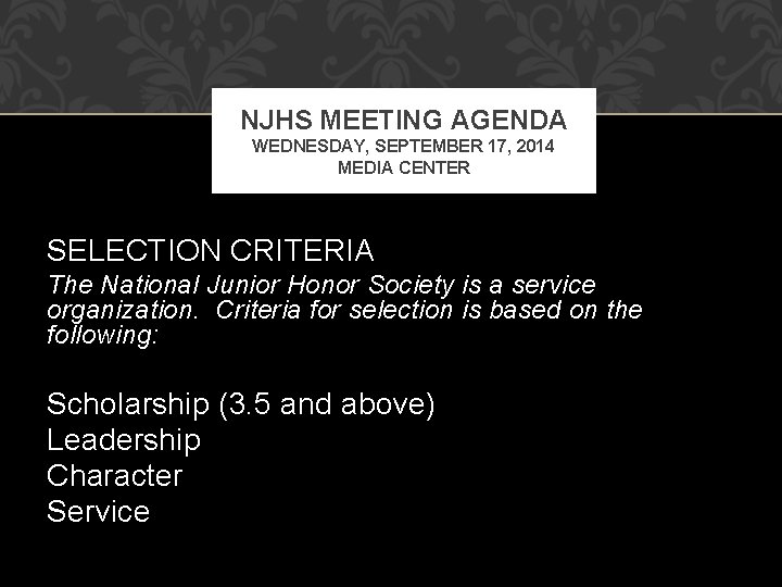 BOOKER MIDDLE SCHOOL National Junior Honor Society Officers