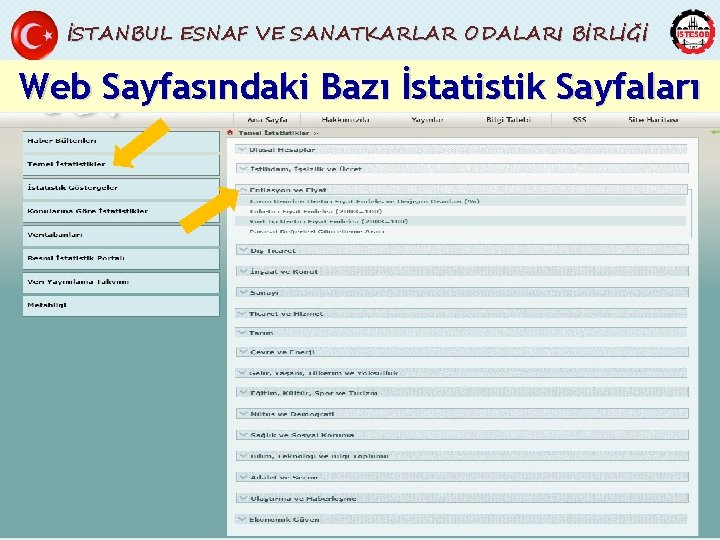 İSTANBUL ESNAF VE SANATKARLAR ODALARI BİRLİĞİ Web Sayfasındaki Bazı İstatistik Sayfaları Uzm. Öğr. Muzaffer