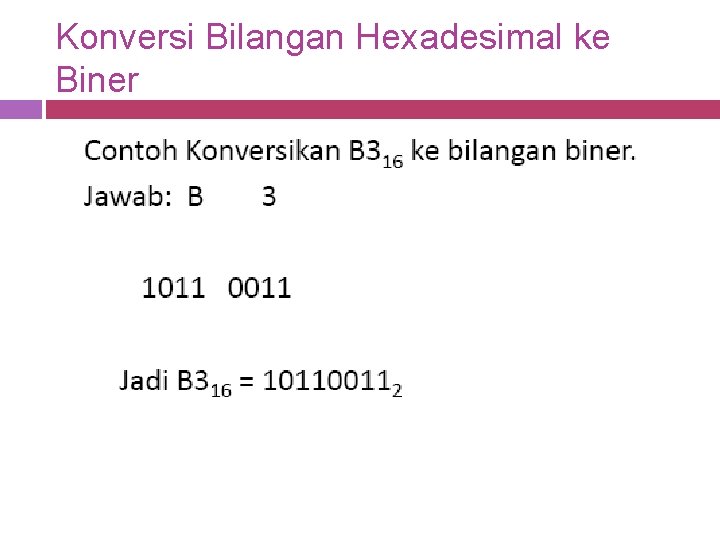 Konversi Bilangan Hexadesimal ke Biner 