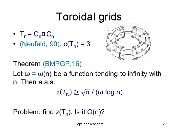 Toroidal grids • Cops and Robbers 43 
