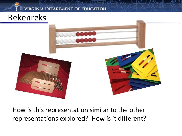 Rekenreks How is this representation similar to the other representations explored? How is it