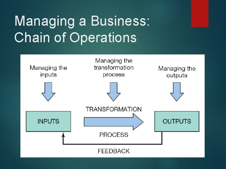 Managing a Business: Chain of Operations 