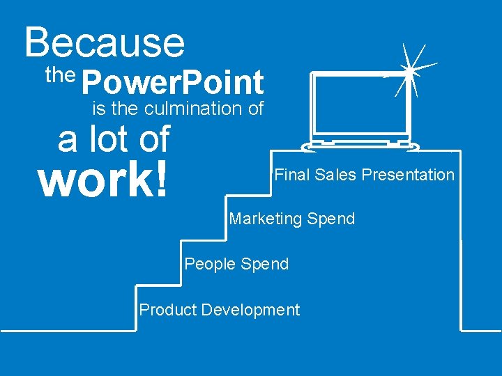 Because the Power. Point is the culmination of a lot of work! Final Sales