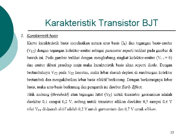 Karakteristik Transistor BJT 13 