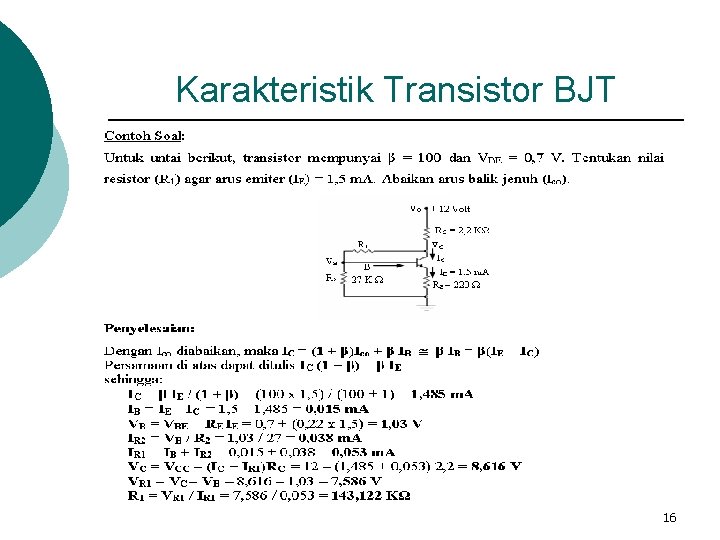 Karakteristik Transistor BJT 16 