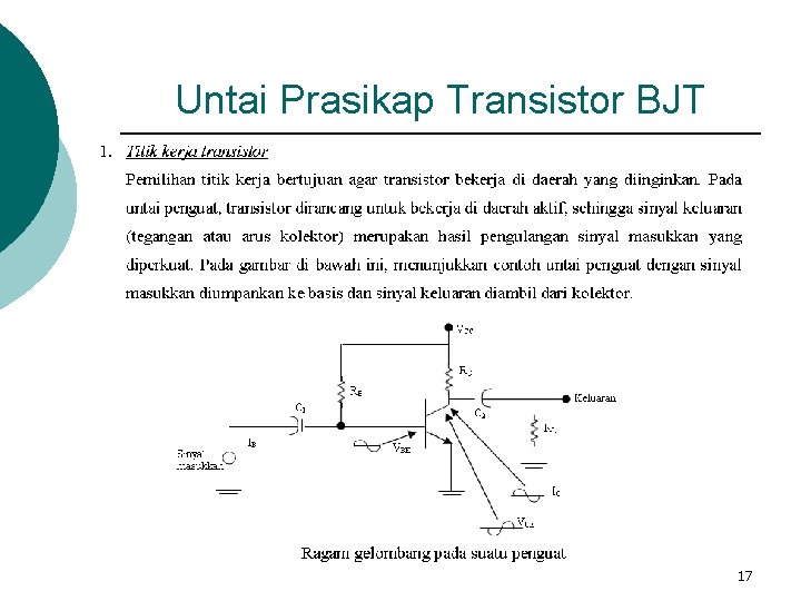 Untai Prasikap Transistor BJT 17 