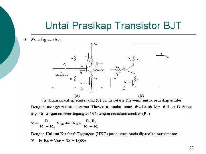 Untai Prasikap Transistor BJT 22 