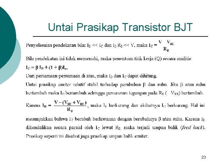 Untai Prasikap Transistor BJT 23 