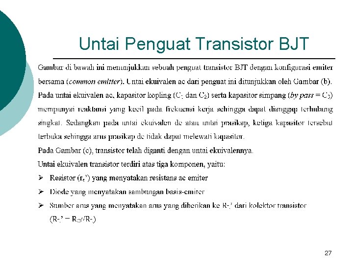 Untai Penguat Transistor BJT 27 