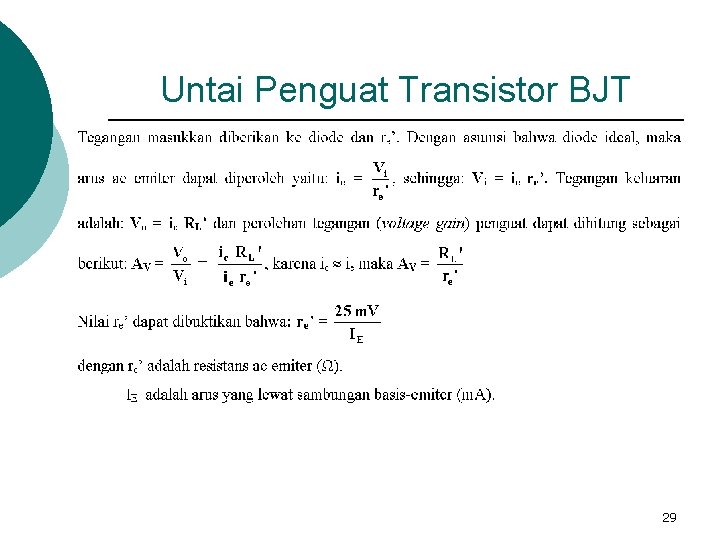 Untai Penguat Transistor BJT 29 