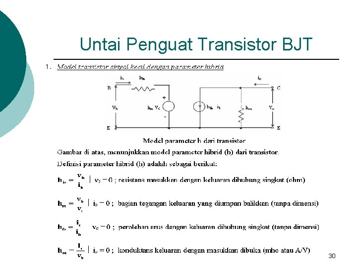 Untai Penguat Transistor BJT 30 