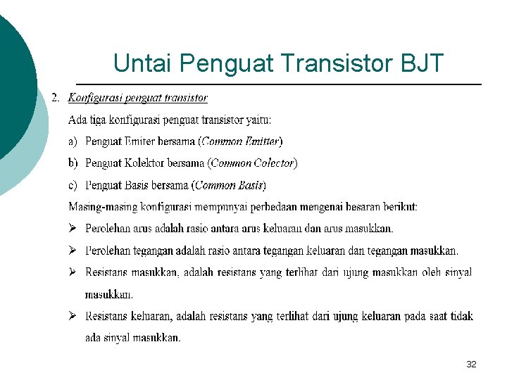 Untai Penguat Transistor BJT 32 