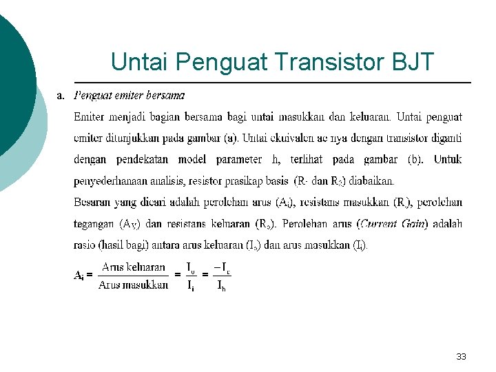 Untai Penguat Transistor BJT 33 