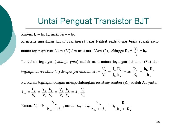 Untai Penguat Transistor BJT 35 