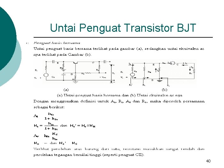 Untai Penguat Transistor BJT 40 