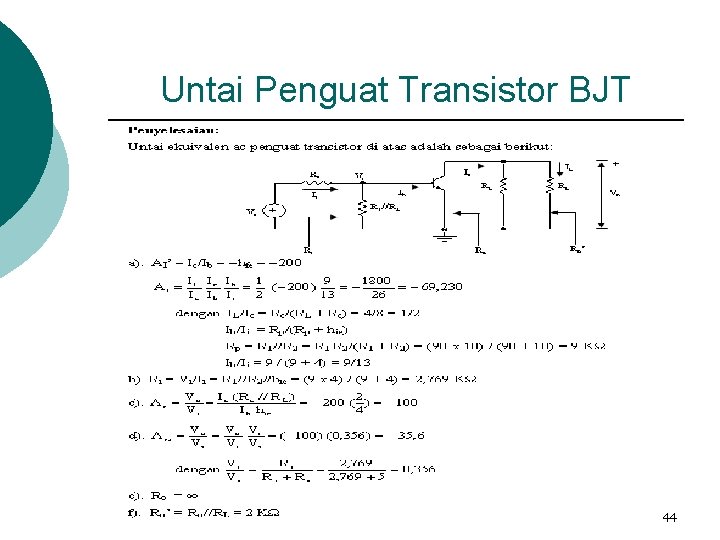 Untai Penguat Transistor BJT 44 