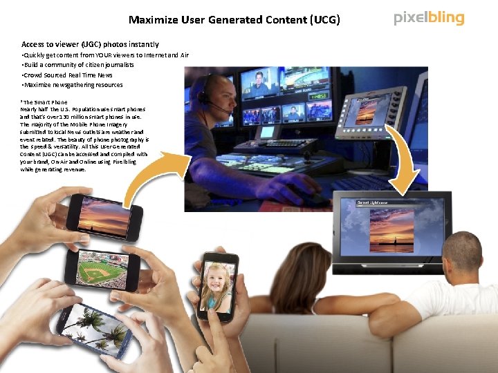 Maximize User Generated Content (UCG) Access to viewer (UGC) photos instantly • Quickly get