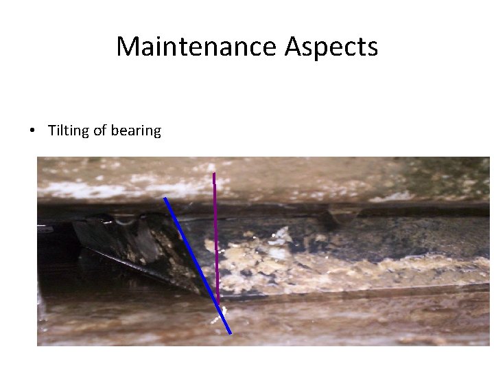 Maintenance Aspects • Tilting of bearing 